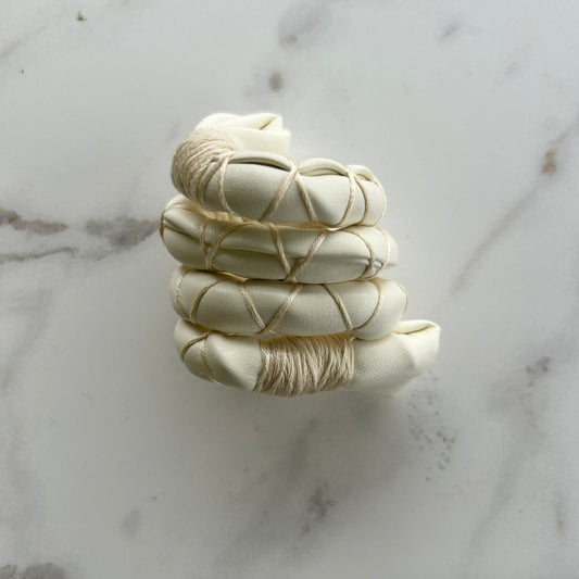 French Vanilla Fully Wrapped Spiral Tie